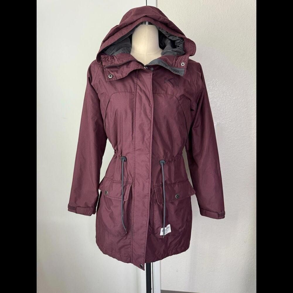 KARI TRA womens Jacket Hooded Long Reseal Parka Sz S Purple